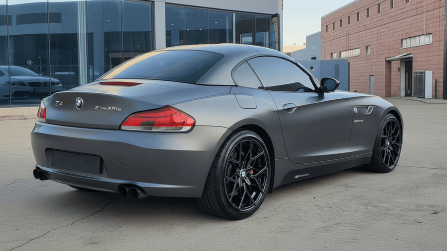 BMW Z4 sDrive35is wrapped in Hexis Matte HX20000 Metallic Anthracite Gray vinyl wrap HX20GANM