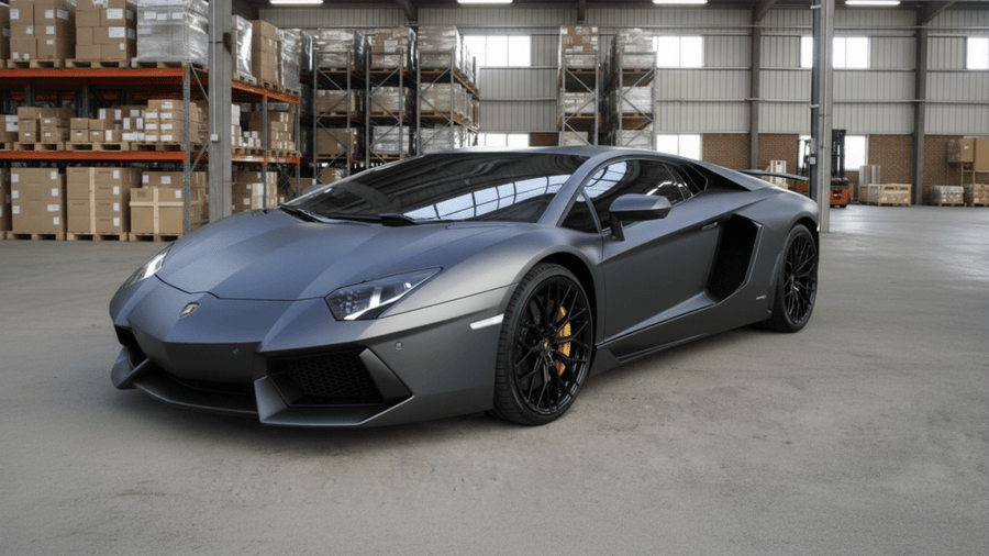 DIY Lamborghini Aventador wrapped in Matte HX20000 Metallic Anthracite Gray vinyl wrap HX20GANM