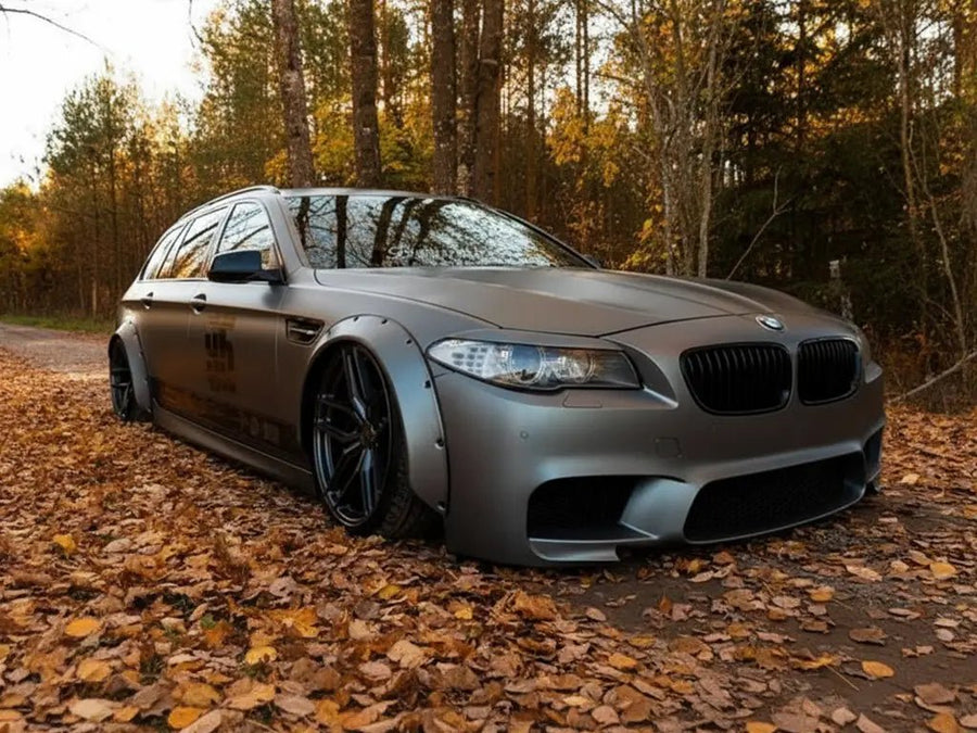 DIY BMW 5 Series wrapped in Matte HX20000 Frozen Grey vinyl wrap HX20GGIM