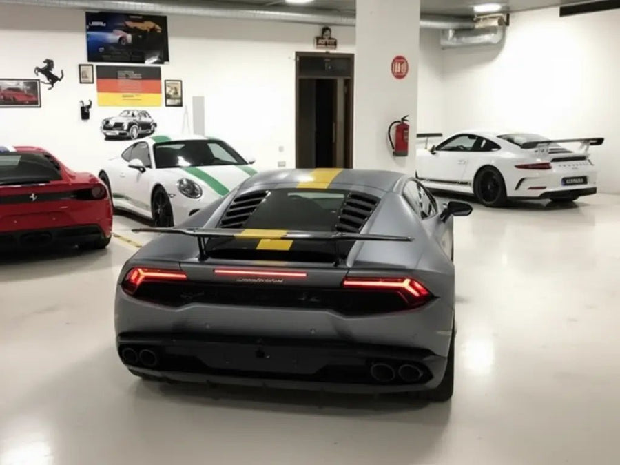 Lamborghini Huracán wrapped in Hexis Matte HX20000 Frozen Grey wrap film HX20GGIM