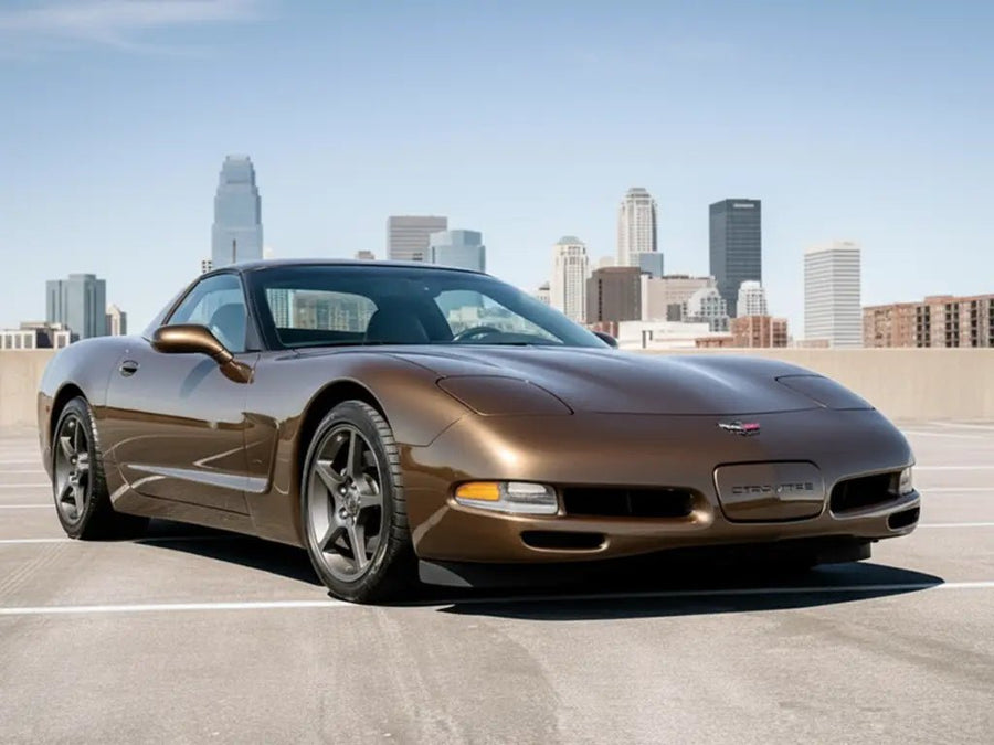 Chevrolet Corvette wrapped in Hexis Gloss HX20000 Coffee Brown automotive vinyl film HX20MCAB