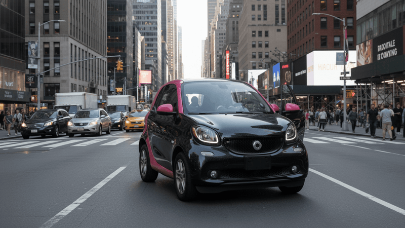 Smart Fortwo wrapped in Gloss HX20000 Catechu Black vinyl wrap HX20NCAB
