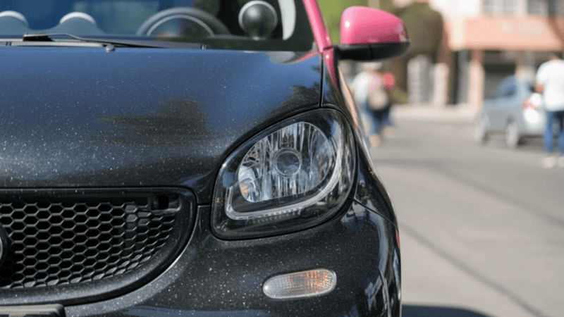 Smart Fortwo wrapped in Hexis Gloss HX20000 Catechu Black car wrap film HX20NCAB