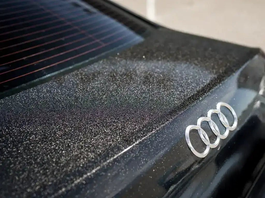 Audi wrapped in Hexis Gloss HX20000 Glitter Black Sparkle wrap film HX20NEPB