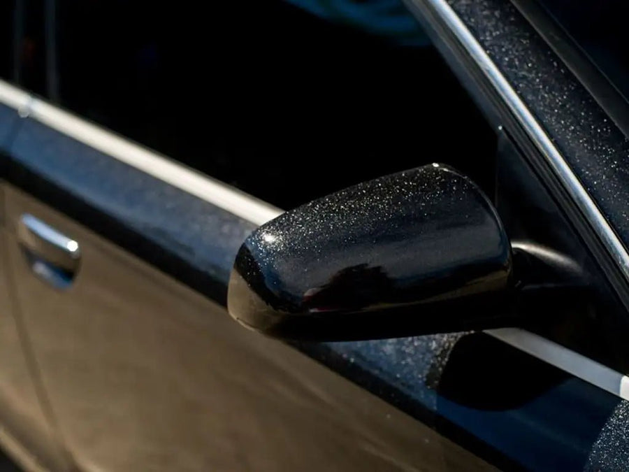 Car wrapped in Gloss HX20000 Glitter Black Sparkle car wrap film HX20NEPB