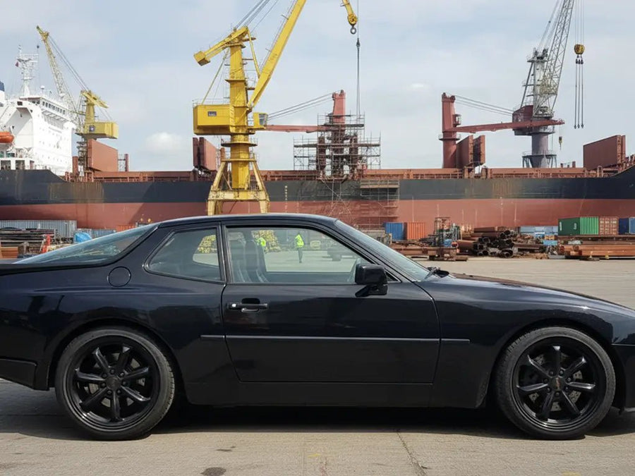 DIY Porsche 944 wrapped in Gloss HX20000 Glitter Black Sparkle restyling film HX20NEPB