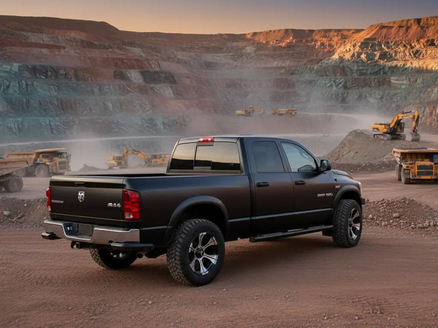 Ram 2500 wrapped in Hexis Matte HX20000 Glitter Sparkle Black restyling film HX20NEPM