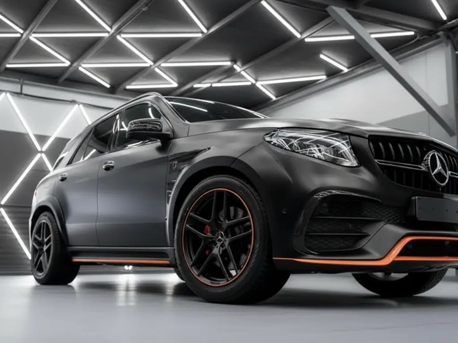 Mercedes-Benz GLE wrapped in Hexis Matte HX20000 Deep Black vinyl wrap HX20NPRM