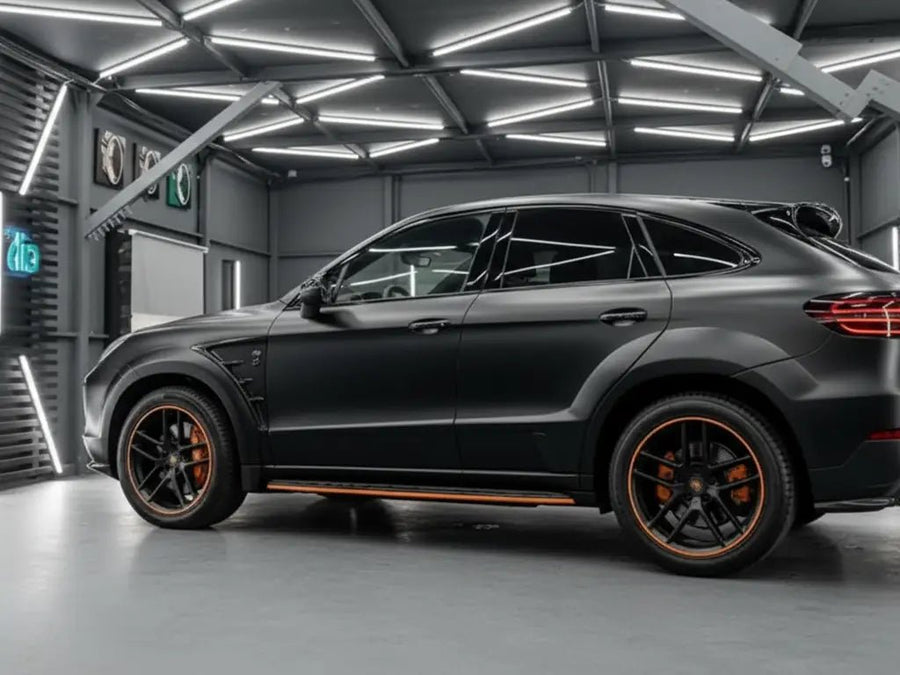 Mercedes-Benz GLE Coupe wrapped in Hexis Matte HX20000 Deep Black restyling film HX20NPRM