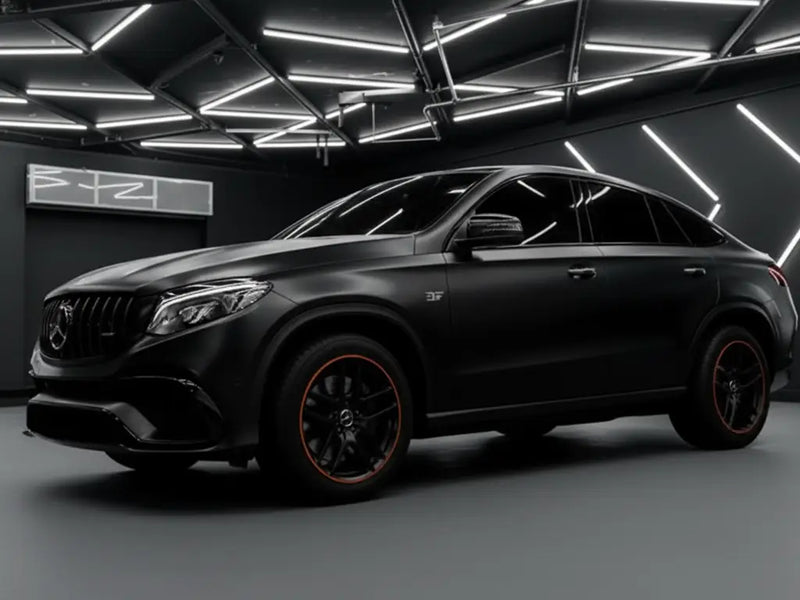 Mercedes-Benz GLE Coupe wrapped in Hexis Matte HX20000 Deep Black vinyl wrap HX20NPRM