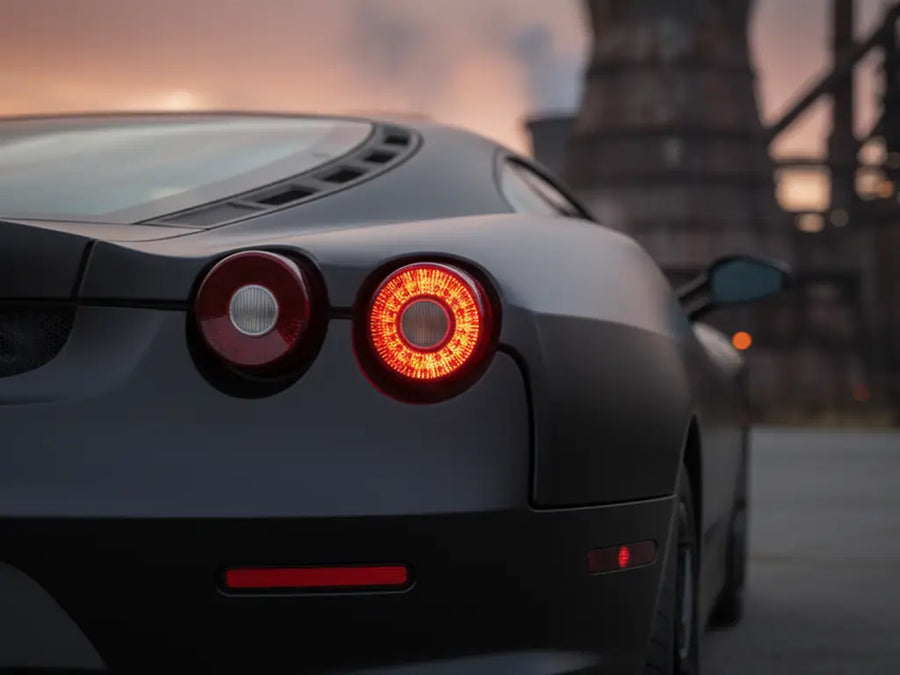 DIY Ferrari F430 wrapped in Matte HX20000 Deep Black automotive vinyl film HX20NPRM