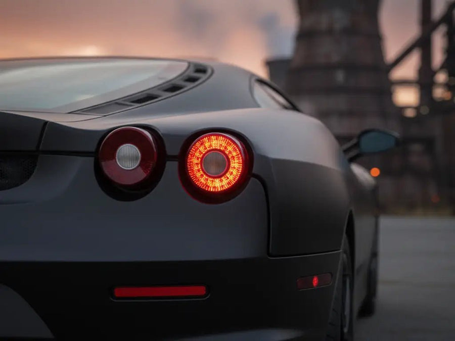 DIY Ferrari F430 wrapped in Matte HX20000 Deep Black automotive vinyl film HX20NPRM