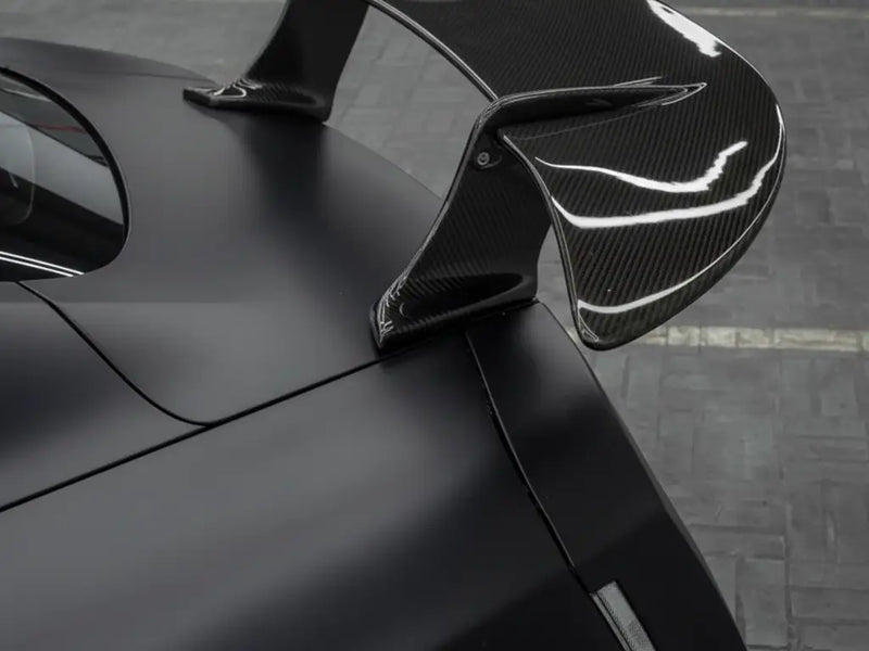 Porsche 911 GT3 wrapped in Satin HX20000 Deep Black automotive vinyl film HX20NPRS
