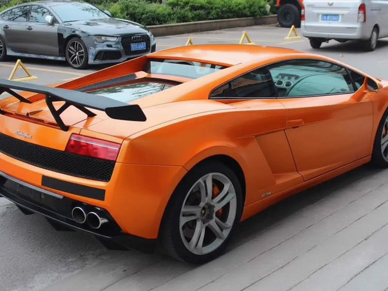 DIY Lamborghini Gallardo wrapped in Gloss HX20000 Aurora Orange wrap film HX20OAUB
