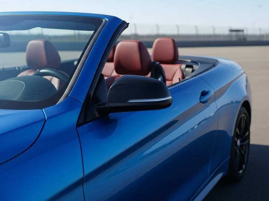 BMW 4 Series Convertible wrapped in Gloss HX20000 Apollo Blue car wrap film HX20P004 detail