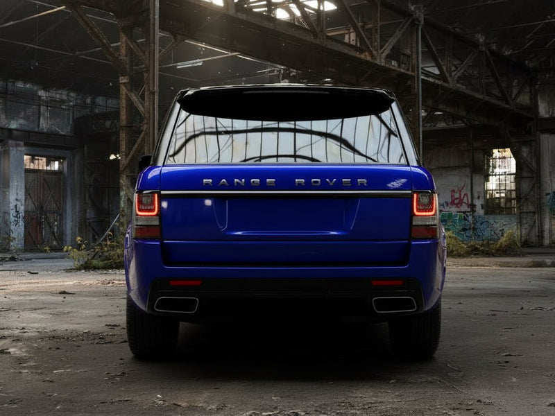 DIY Range Rover wrapped in Gloss HX20000 Triton Blue wrap film HX20P005