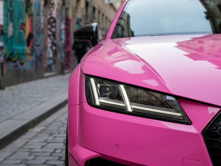 DIY Audi TT wrapped in Gloss HX20000 Candy Pink wrap film HX20PCAB