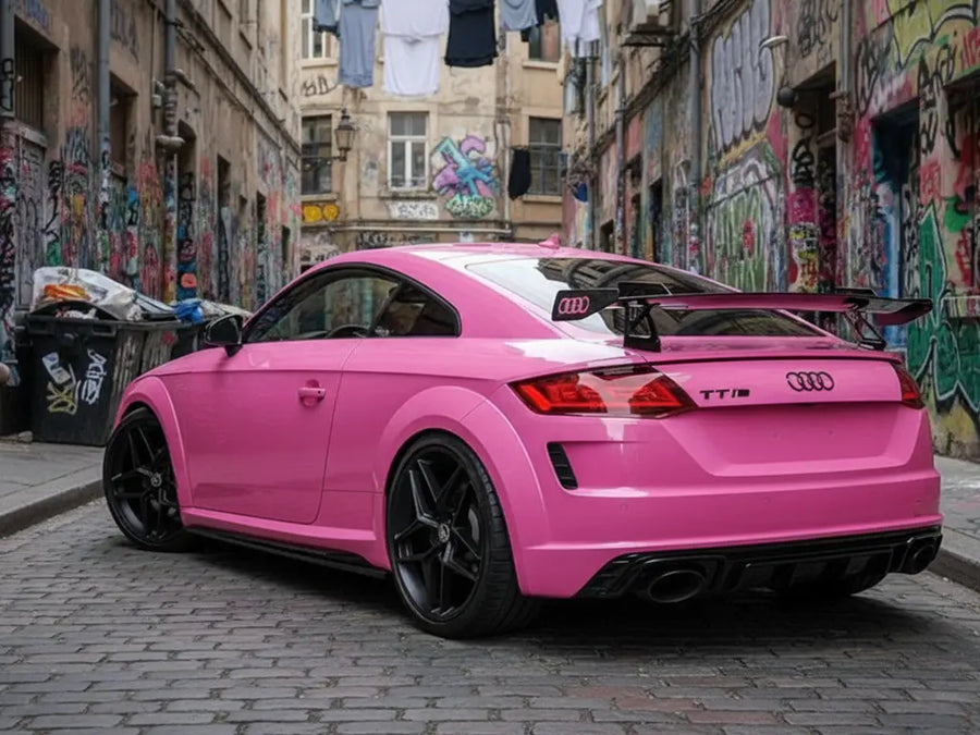 Audi TT wrapped in Gloss HX20000 Candy Pink wrap film HX20PCAB