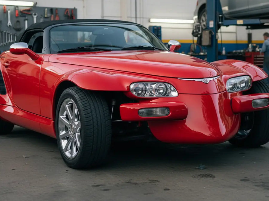 Chrysler Prowler wrapped in Gloss HX20000 Race Red car wrap film HX20R05B