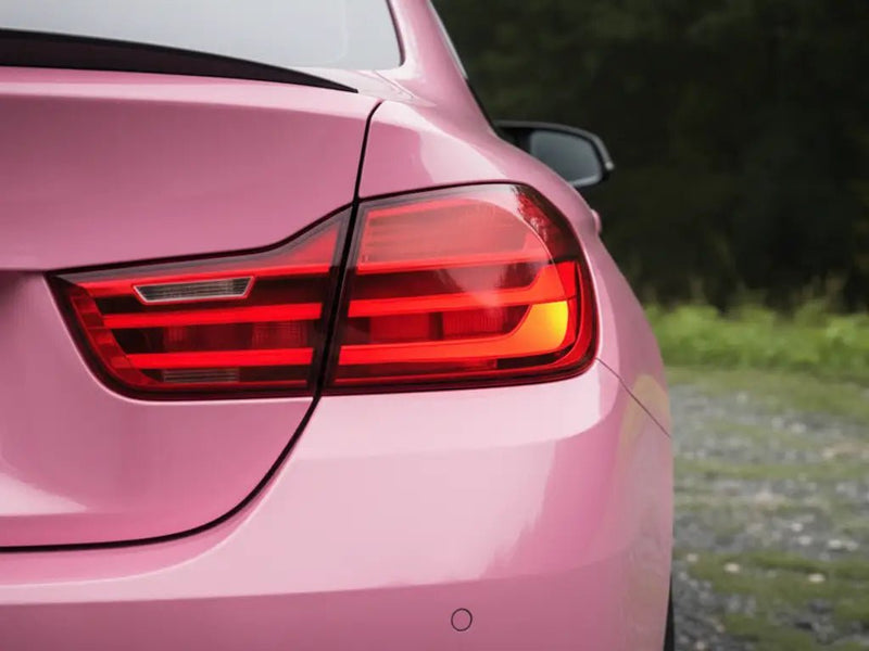BMW 3 Series wrapped in Hexis Gloss HX20000 Lady Pink car wrap film HX20R11B