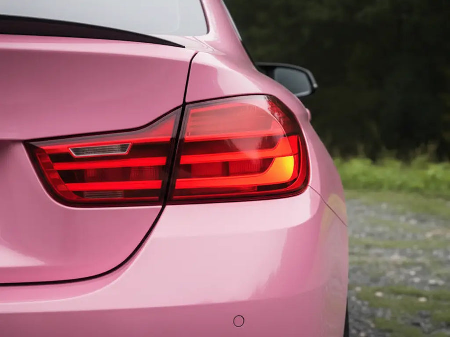 BMW 3 Series wrapped in Hexis Gloss HX20000 Lady Pink car wrap film HX20R11B