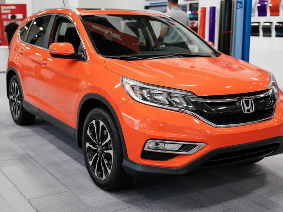 DIY Honda CR-V wrapped in Gloss HX20000 Light Red restyling film HX20R21B