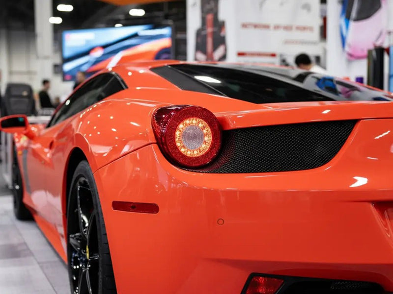 DIY Ferrari 458 Italia wrapped in Gloss HX20000 Light Red vinyl wrap HX20R21B