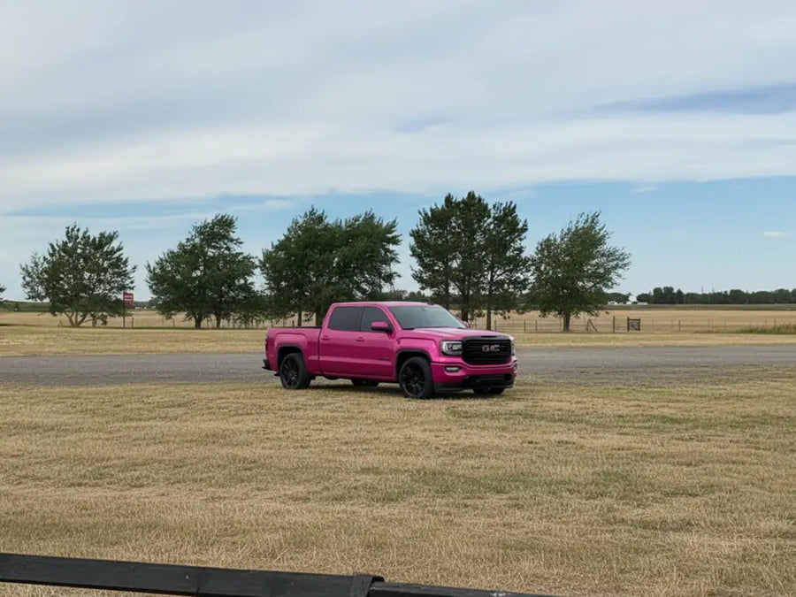 GMC Sierra wrapped in Gloss HX20000 Pinkstar vinyl wrap HX20R22B