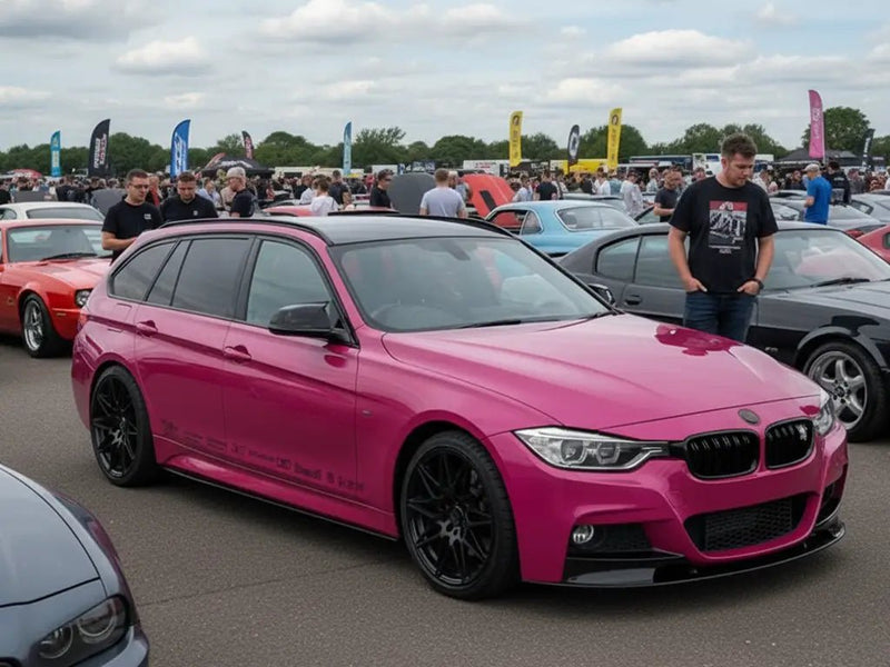 BMW 3 Series Touring wrapped in Hexis Gloss HX20000 Pinkstar wrap film HX20R22B