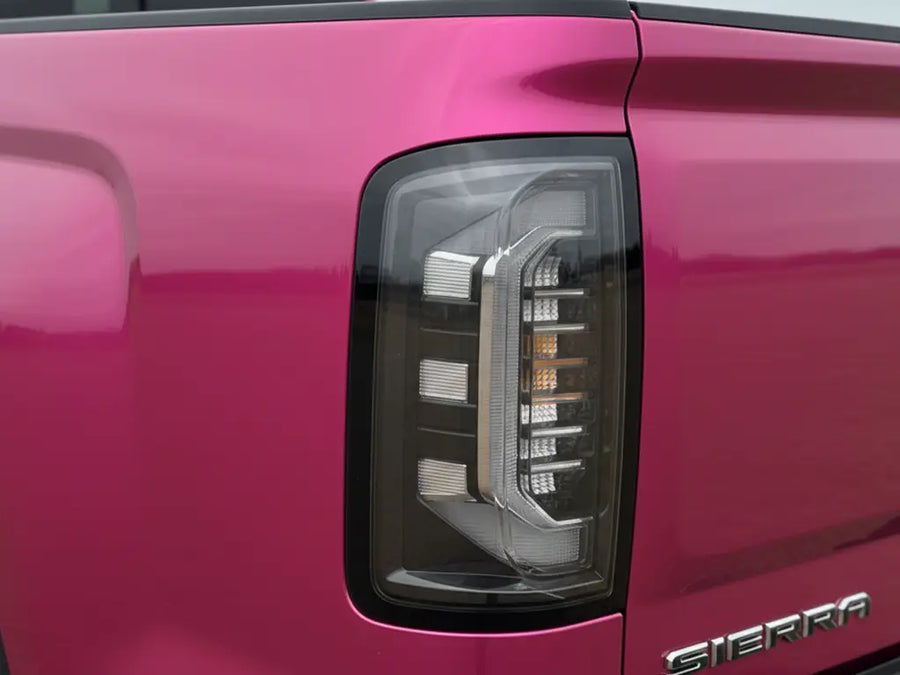 DIY GMC Sierra wrapped in Gloss HX20000 Pinkstar car wrap film HX20R22B