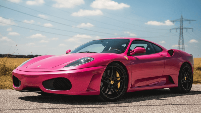 DIY Ferrari F430 wrapped in Gloss HX20000 Indian Pink vinyl wrap HX20RINB