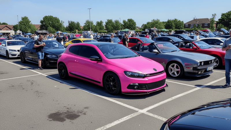 DIY Volkswagen Scirocco wrapped in Gloss HX20000 Indian Pink vinyl wrap HX20RINB