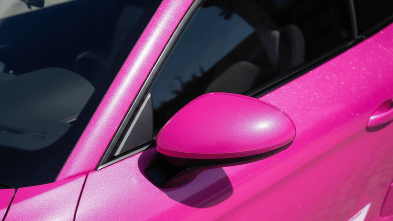 Car wrapped in Hexis Gloss HX20000 Indian Pink automotive vinyl film HX20RINB