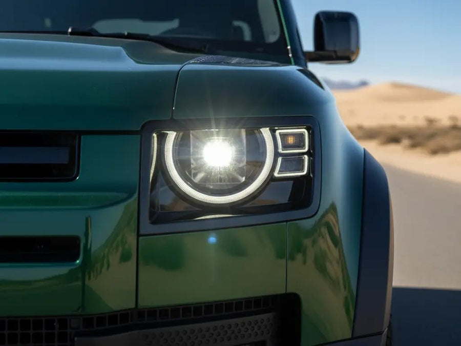 Land Rover Defender wrapped in Hexis Gloss HX20000 Sherwood Green automotive vinyl film HX20V14B