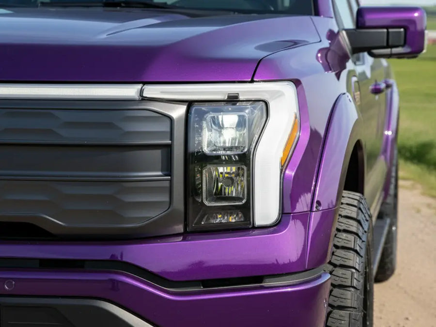 Ford F-150 wrapped in Hexis Gloss HX20000 Damask Violet car wrap film HX20V18B