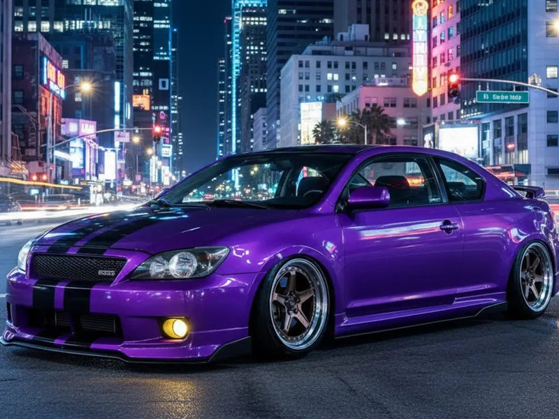 Scion tC wrapped in Gloss HX20000 Damask Violet vinyl wrap HX20V18B
