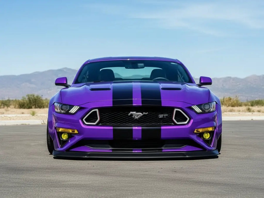 Ford Mustang GT wrapped in Gloss HX20000 Damask Violet restyling film HX20V18B