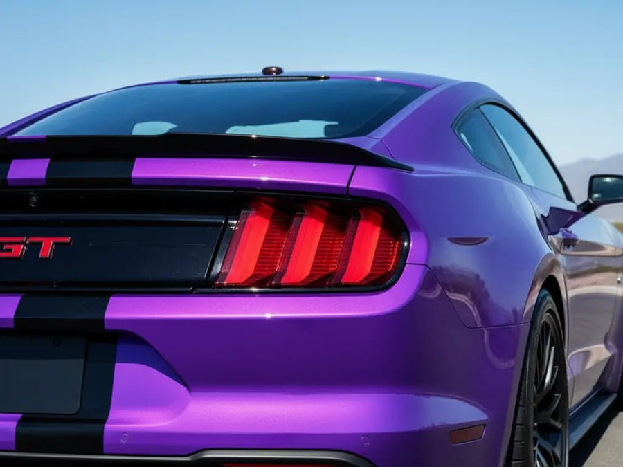 Ford Mustang GT wrapped in Gloss HX20000 Damask Violet wrap film HX20V18B