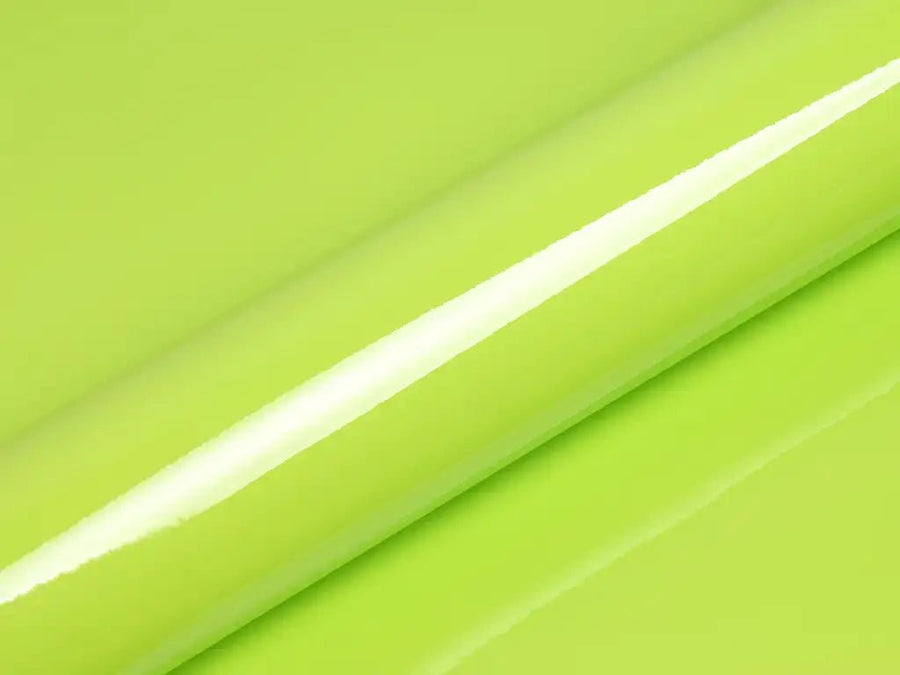 Color swatch of Hexis HX20000 Gloss Toxic Green Vinyl Wrap HX20V24B