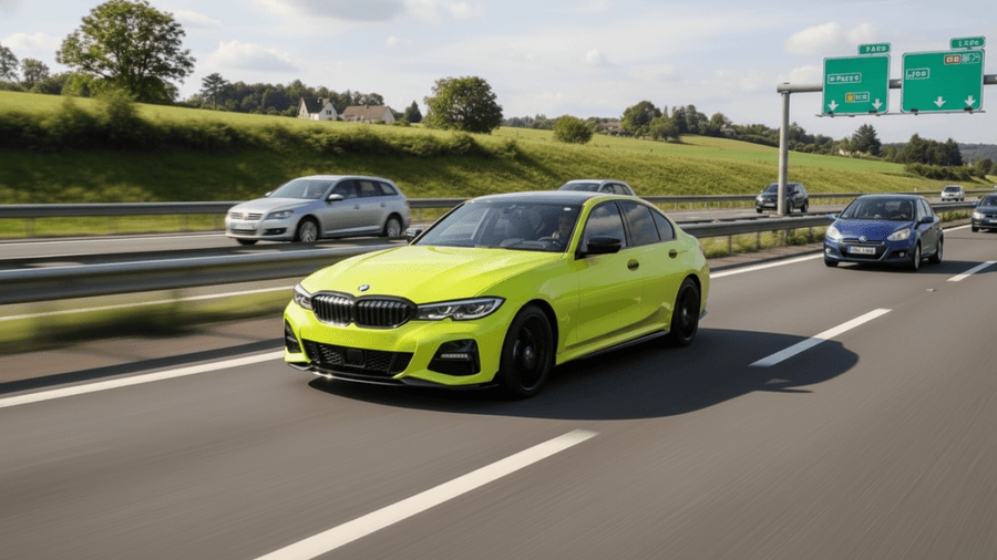 DIY BMW 3 Series wrapped in Gloss HX20000 Toxic Green vinyl wrap HX20V24B