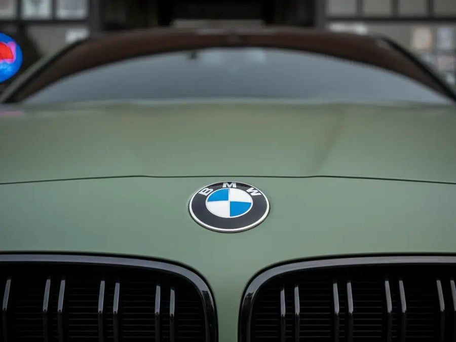 BMW wrapped in Satin HX20000 Hercules Green automotive vinyl film HX20V28S