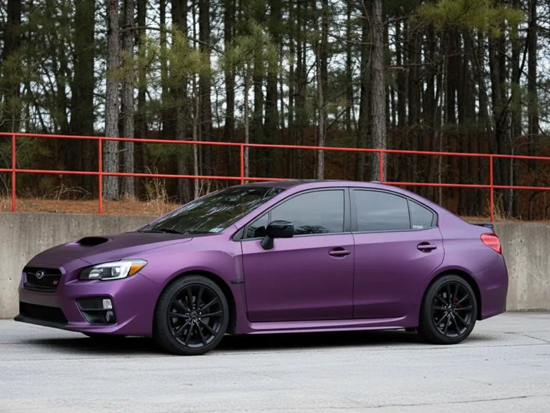 DIY Subaru WRX wrapped in Satin HX20000 Deep Purple Wet car wrap film HX20V43W