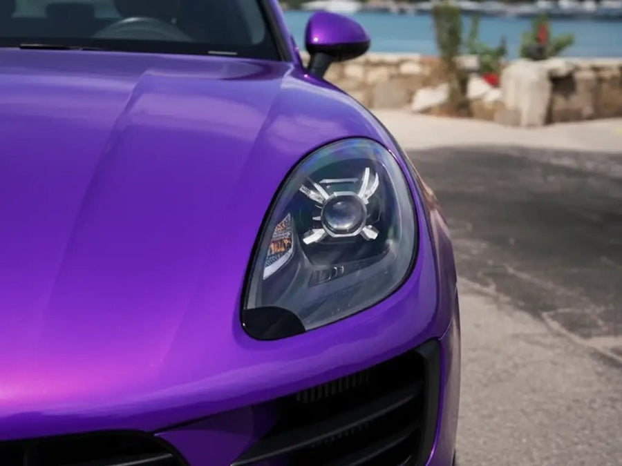 Porsche Macan wrapped in Gloss HX20000 Goddess Purple car wrap film HX20V44B