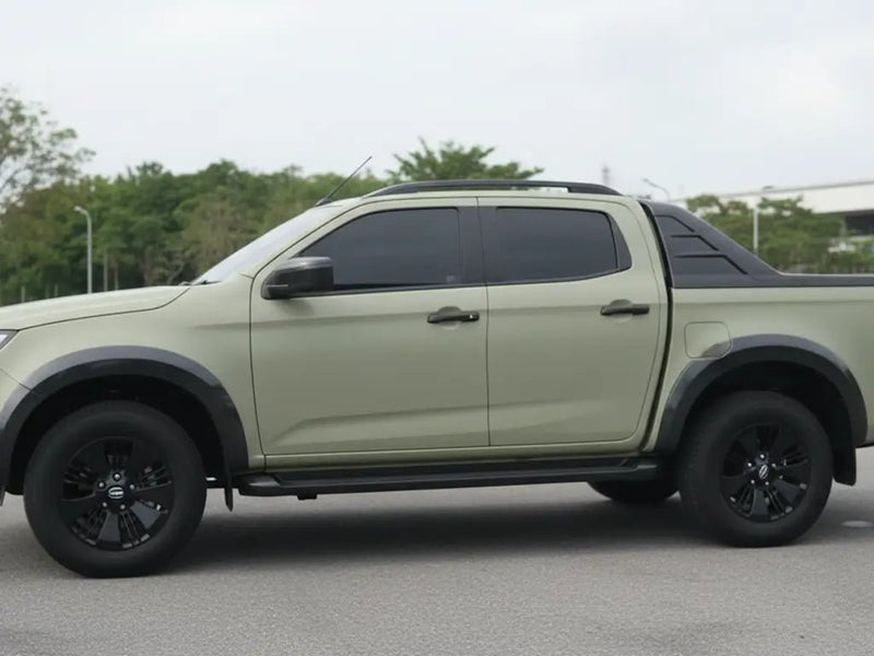 Ford Ranger wrapped in Hexis Matte HX20000 Adventure Green wrap film HX20VAVM