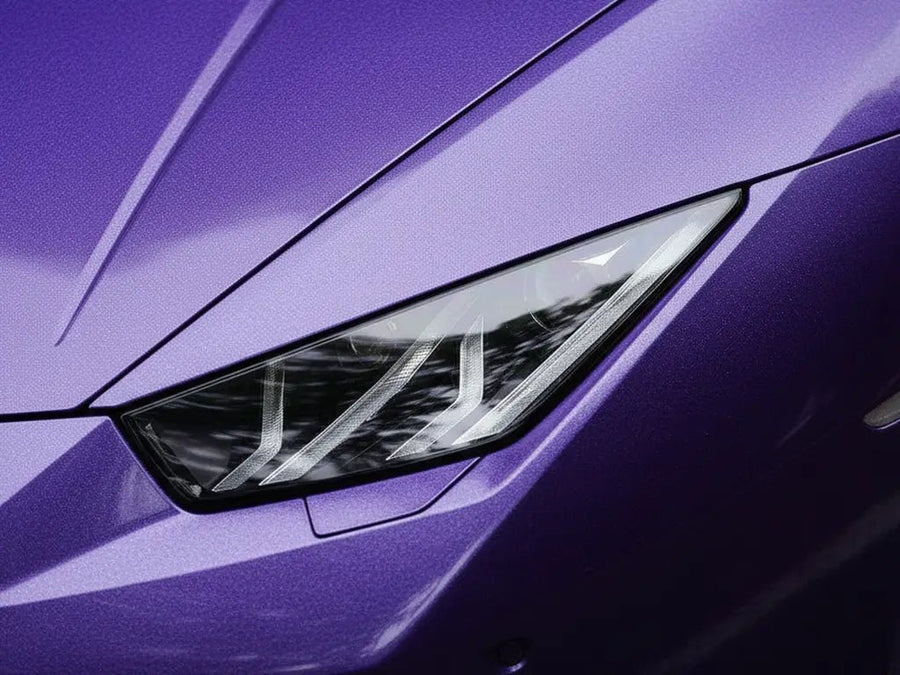 Lamborghini Huracán wrapped in Gloss HX20000 Byzantine Violet automotive vinyl film HX20VBYB