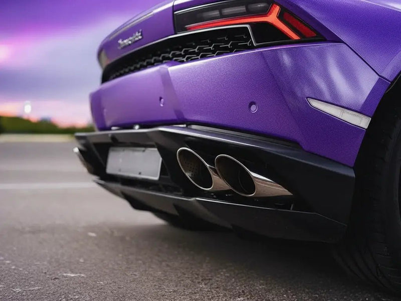 Lamborghini Huracán wrapped in Gloss HX20000 Byzantine Violet vinyl wrap HX20VBYB