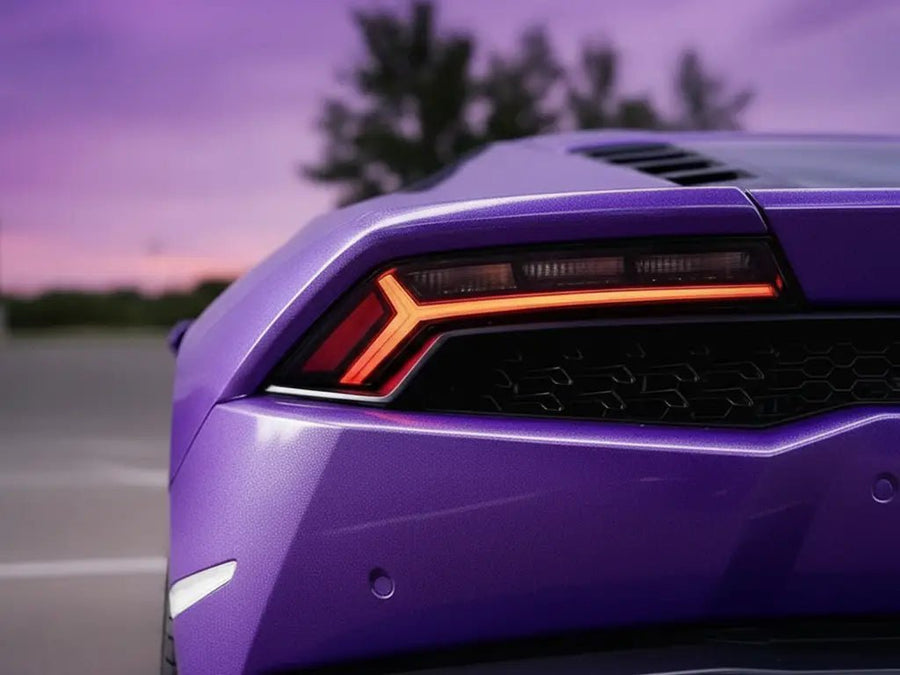 DIY Lamborghini Huracán wrapped in Gloss HX20000 Byzantine Violet vinyl wrap HX20VBYB
