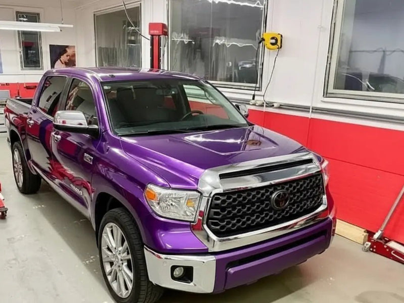 DIY Toyota Tundra wrapped in Gloss HX20000 Byzantine Violet vinyl wrap HX20VBYB