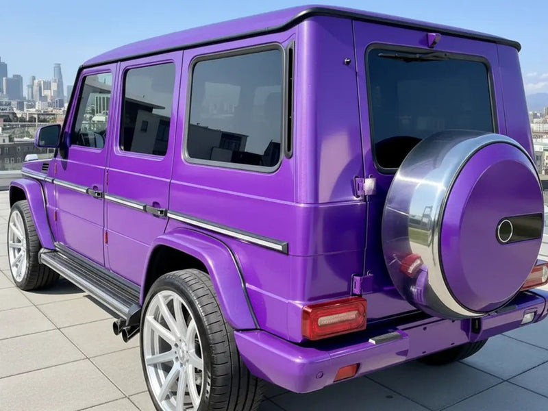 Mercedes-Benz G-Class wrapped in Gloss HX20000 Byzantine Violet vinyl wrap HX20VBYB detail