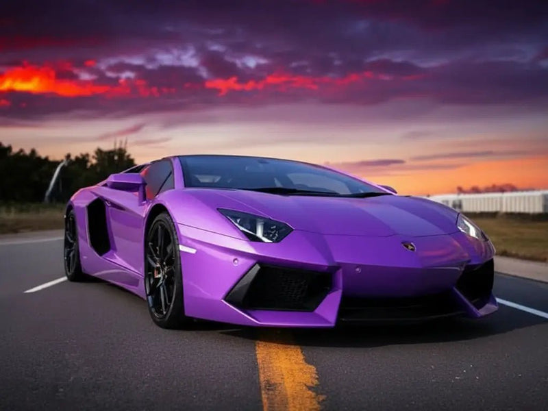DIY Lamborghini Aventador wrapped in Gloss HX20000 Byzantine Violet vinyl wrap HX20VBYB